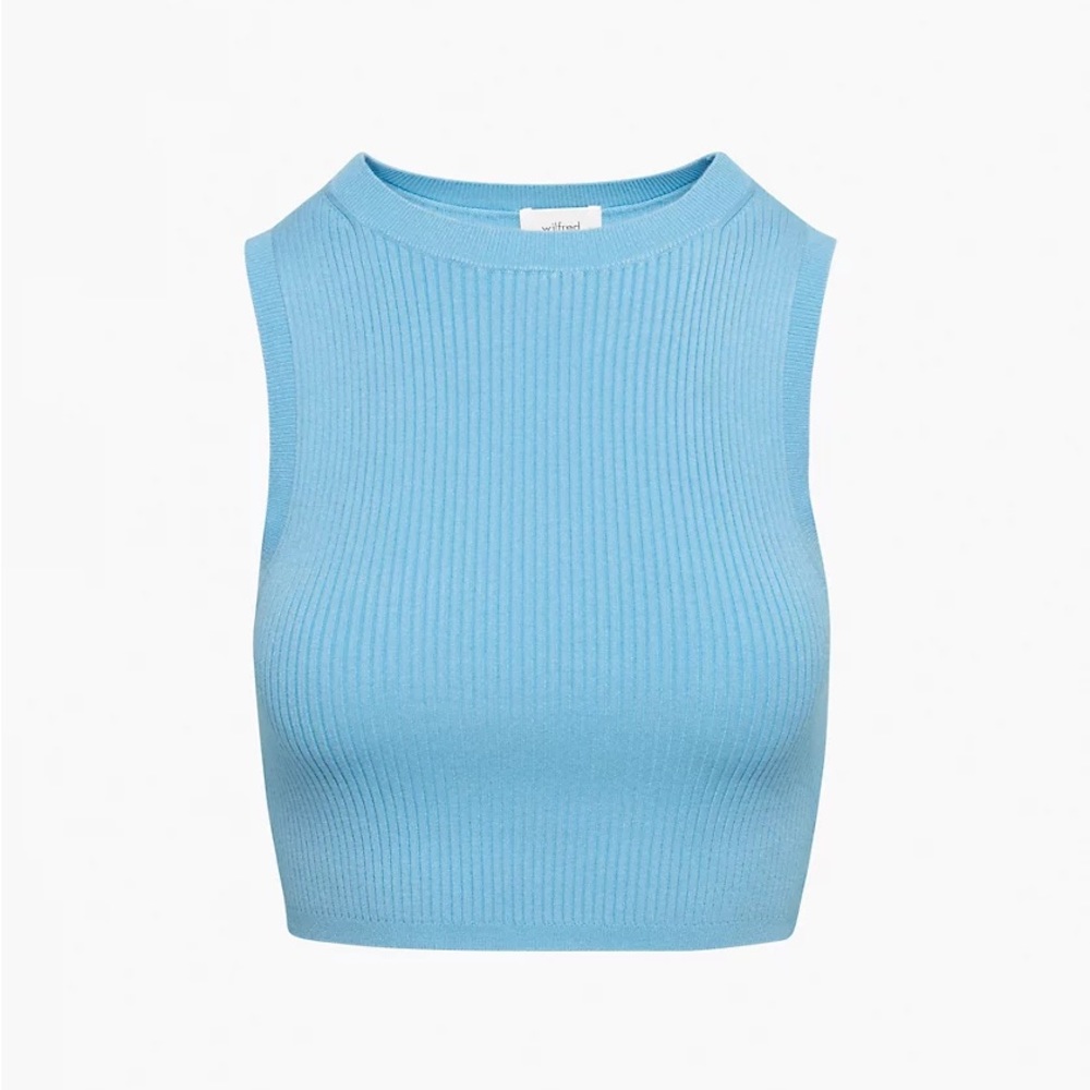 Aritzia Wilfred Reso Knit Top Buoy Blue Small S